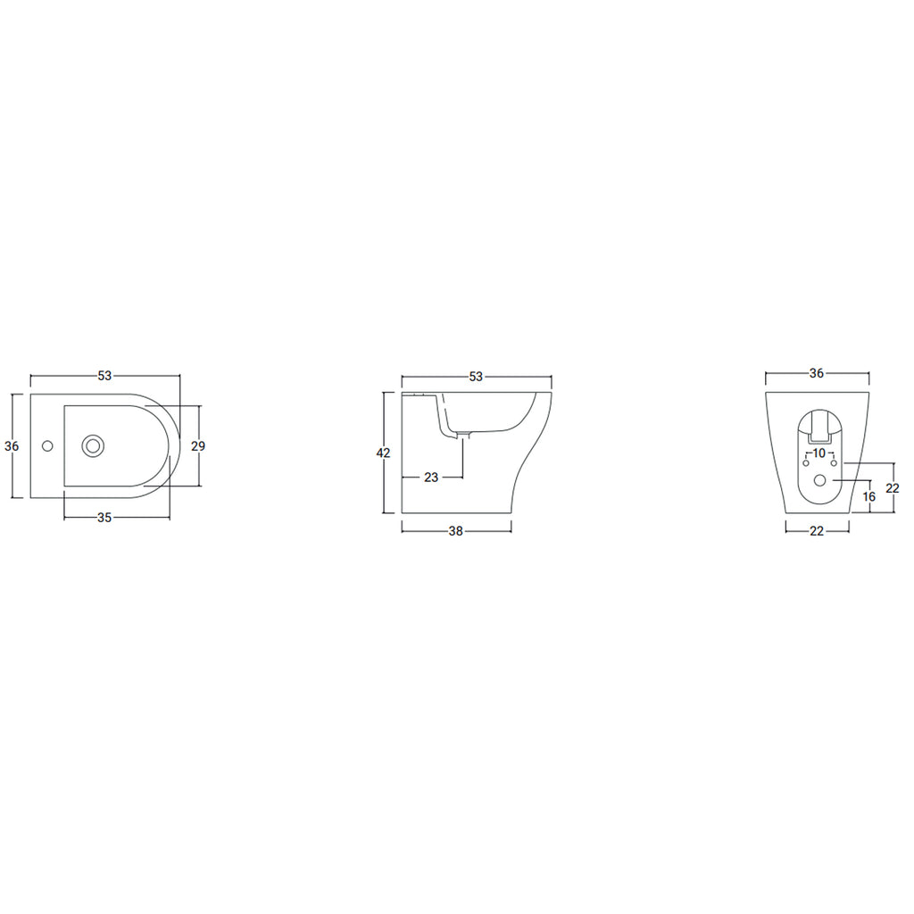 Sanitari filomuro con copriwater soft close BathCore serie Eira â€“ Bianco lucido