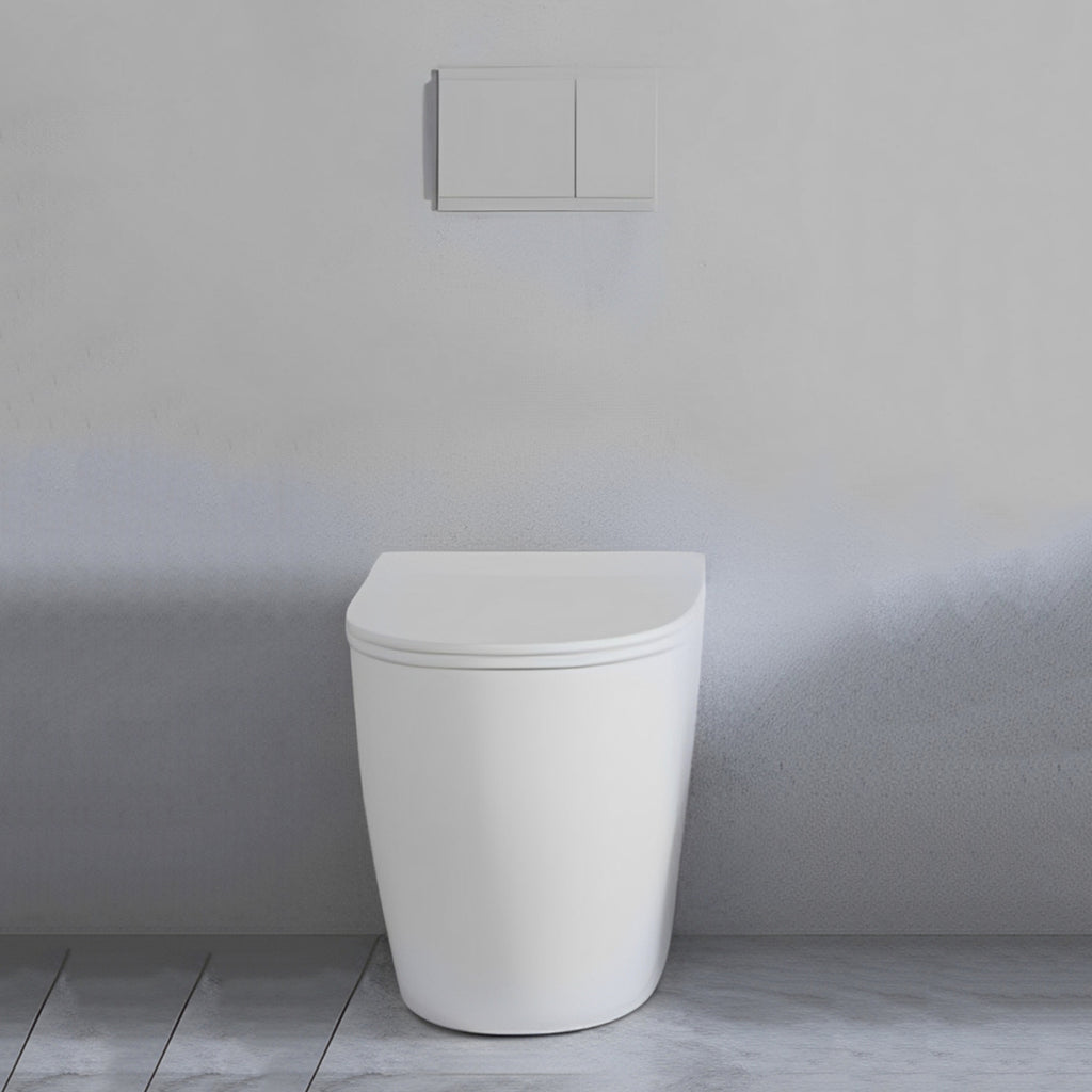 Vaso filomuro senza brida con Copriwater Soft Close BathCore Aria â€“ Bianco Opaco 52x37xH40