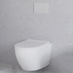 Vaso sospeso senza brida con Copriwater Soft Close BathCore Aria â€“ Bianco Opaco 52x37 cm