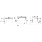 Sanitari filoparete con scarico universale e copriwater soft close modello Urban 56x36