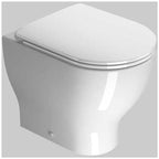 Vaso filoparete senza brida con scarico universale modello Vela 52x35xH42 cm - Bianco