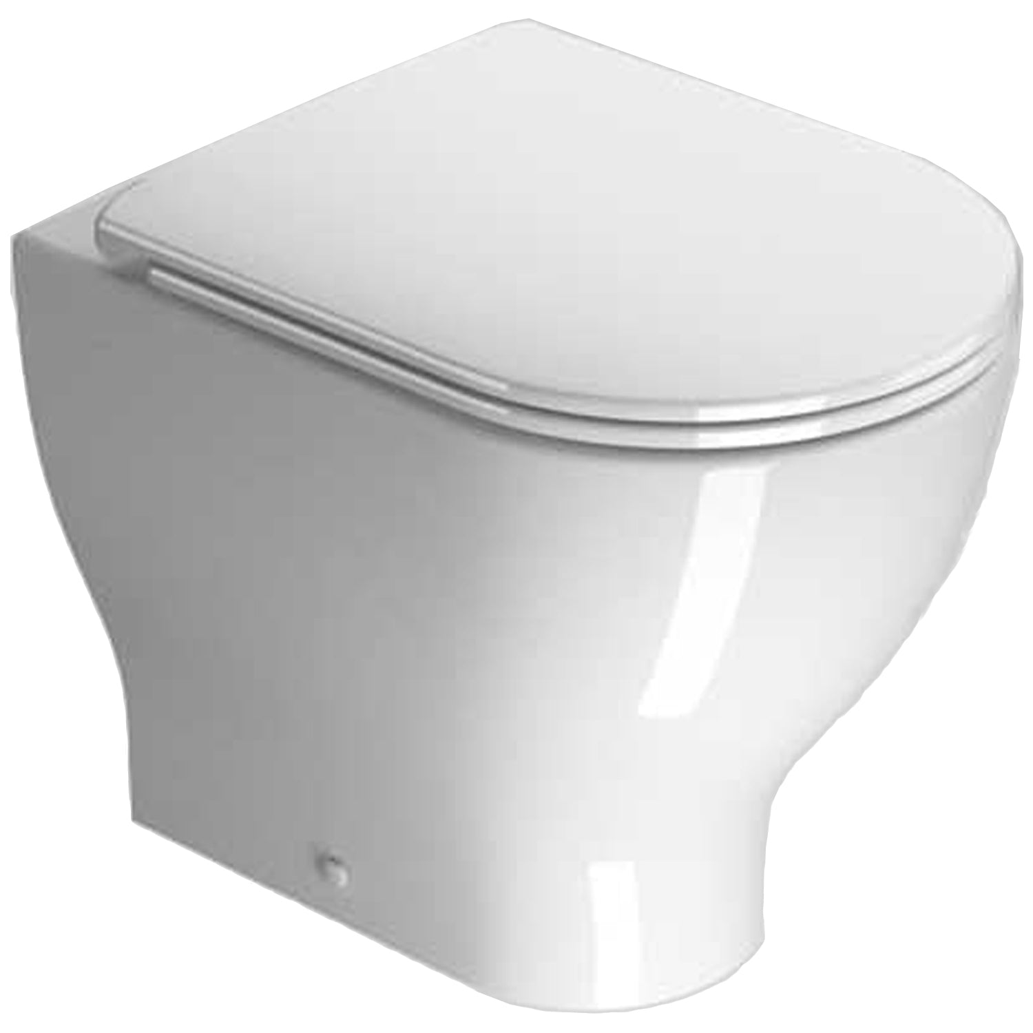 Sanitari filo parete senza brida con copriwater softclose modello Vela 52x35xH42 cm - Bianco