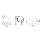 Sanitari filo parete senza brida con copriwater softclose modello Vela 52x35xH42 cm - Bianco