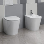 Sanitari filomuro senza brida con copriwater soft close BathCore serie Cuore - L 37 x P 52 x H 41 cm