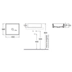 Lavabo da appoggio 45x38 cm Ceramica Azzurra Elegance Squared Bianco Lucido