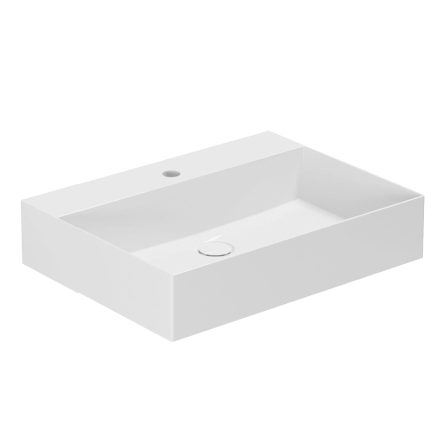 Lavabo da appoggio squadrato Ceramica Azzurra Elegance 60x45 cm senza foro rubinetteria