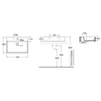 Lavabo da appoggio squadrato Ceramica Azzurra Elegance 60x45 cm senza foro rubinetteria