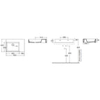 Lavabo da appoggio/sospeso squadrato di Ceramica Azzurra serie Elegance 65x45 cm con piano a destra