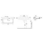 Lavabo da appoggio/sospeso squadrato Ceramica Azzurra Elegance 81x45 cm