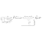 Lavabo da appoggio/sospeso squadrato di Ceramica Azzurra serie Elegance 81x46 cm con piano a sinistra e foro rubinetteria