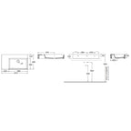 Lavabo da appoggio/sospeso squadrato di Ceramica Azzurra serie Elegance 81x46 cm con piano a sinistra