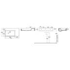 Lavabo da appoggio/sospeso squadrato di Ceramica Azzurra serie Elegance 81x46 cm con piano a destra