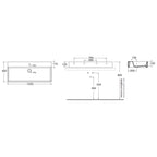 Lavabo da appoggio/sospeso squadrato Ceramica Azzurra Elegance 102x45 cm