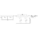 Lavabo da appoggio/sospeso squadrato con doppia vasca Ceramica Azzurra Elegance 122x45 cm