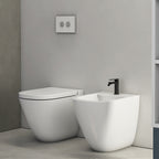 Coppia sanitari a terra filo parete Stockholm Ceramica Globo 51x37 h42 cm - Bianco lucido