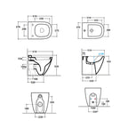 Coppia sanitari a terra filo parete Stockholm Ceramica Globo 51x37 h42 cm - Bianco lucido