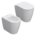 Sanitari filomuro Bianco Opaco rimless 53 cm Ceramica Globo Mode Wc scarico Multi