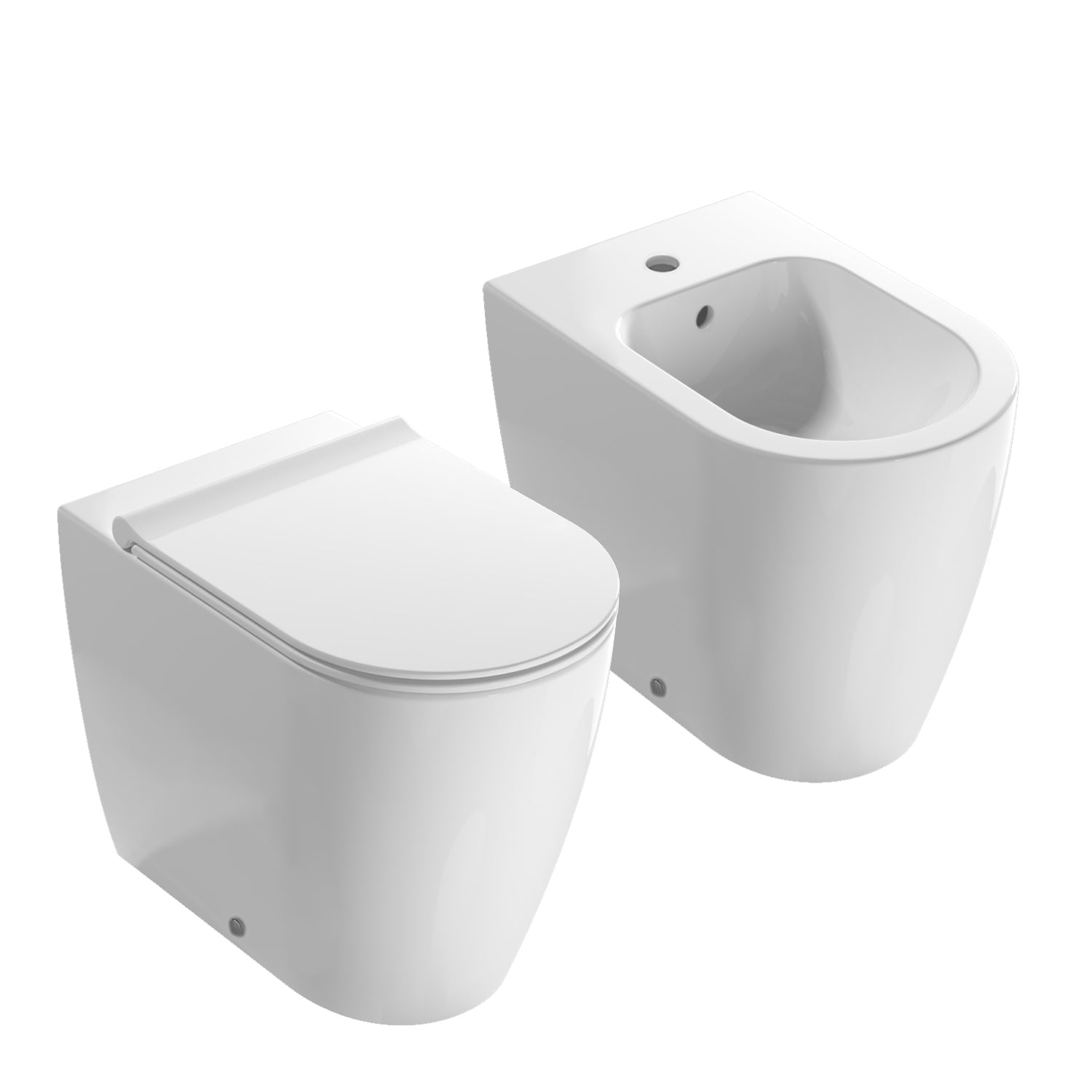 Sanitari filomuro rimless 53 cm Ceramica Globo Mode Wc scarico Multi