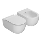 Coppia di sanitari sospesi Ceramica Globo modello Mode 53x34 cm bianco opaco con sedile SoftClose