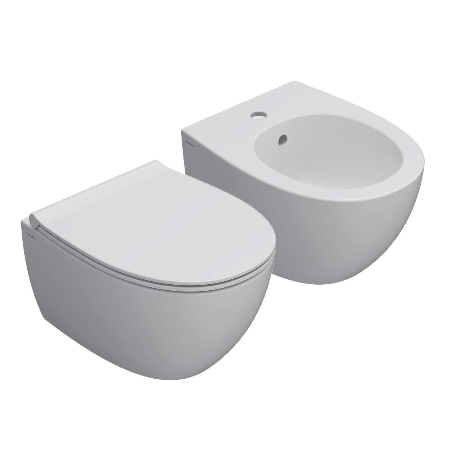 Sanitari sospesi con sedile soft-close 48x37 cm modello 4all Ceramica Globo - Bianco Opaco