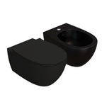 Sanitari sospesi con sedile soft-close 54x36 cm modello 4all Ceramica Globo - Nero Opaco