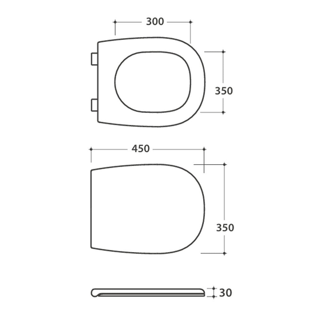 Sanitari sospesi senza brida Globo serie Daily 53x35xH34 cm con copriwater incluso - Bianco Lucido