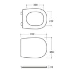 Sanitari sospesi senza brida Globo serie Daily 53x35xH34 cm con copriwater incluso - Bianco Lucido