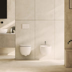 Sanitari sospesi senza brida Globo serie Daily 53x35xH34 cm con copriwater incluso - Bianco Lucido