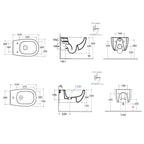 Sanitari sospesi senza brida Globo serie Daily 53x35xH34 cm con copriwater incluso - Bianco Lucido