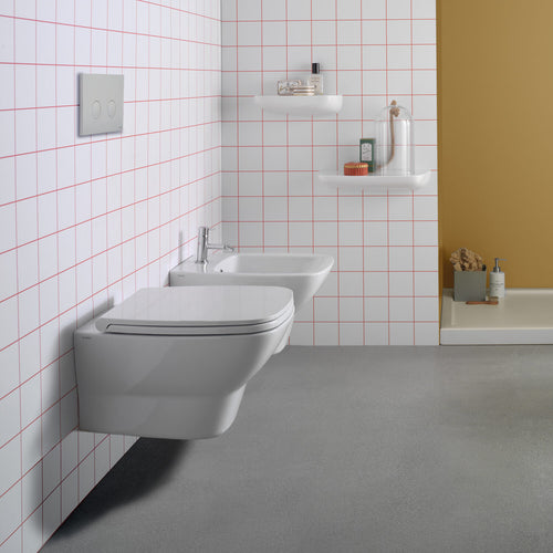 Sanitari sospesi senza brida Globo serie Daily 53x37xH33 cm con copriwater incluso - Bianco Lucido