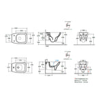 Sanitari sospesi senza brida Globo serie Daily 53x37xH33 cm con copriwater incluso - Bianco Lucido