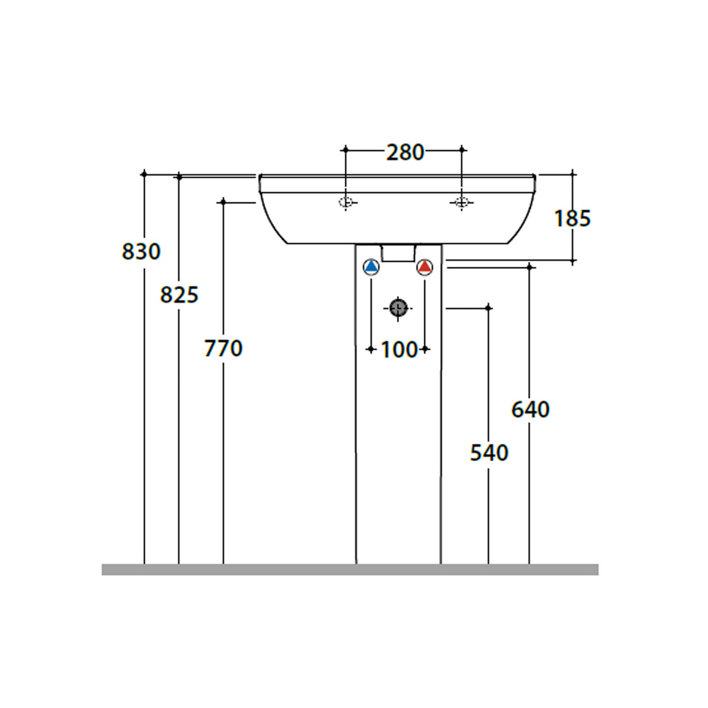 Colonna per lavabo a terra modello Grace di Globo 16x18x68 cm - Bianco lucido