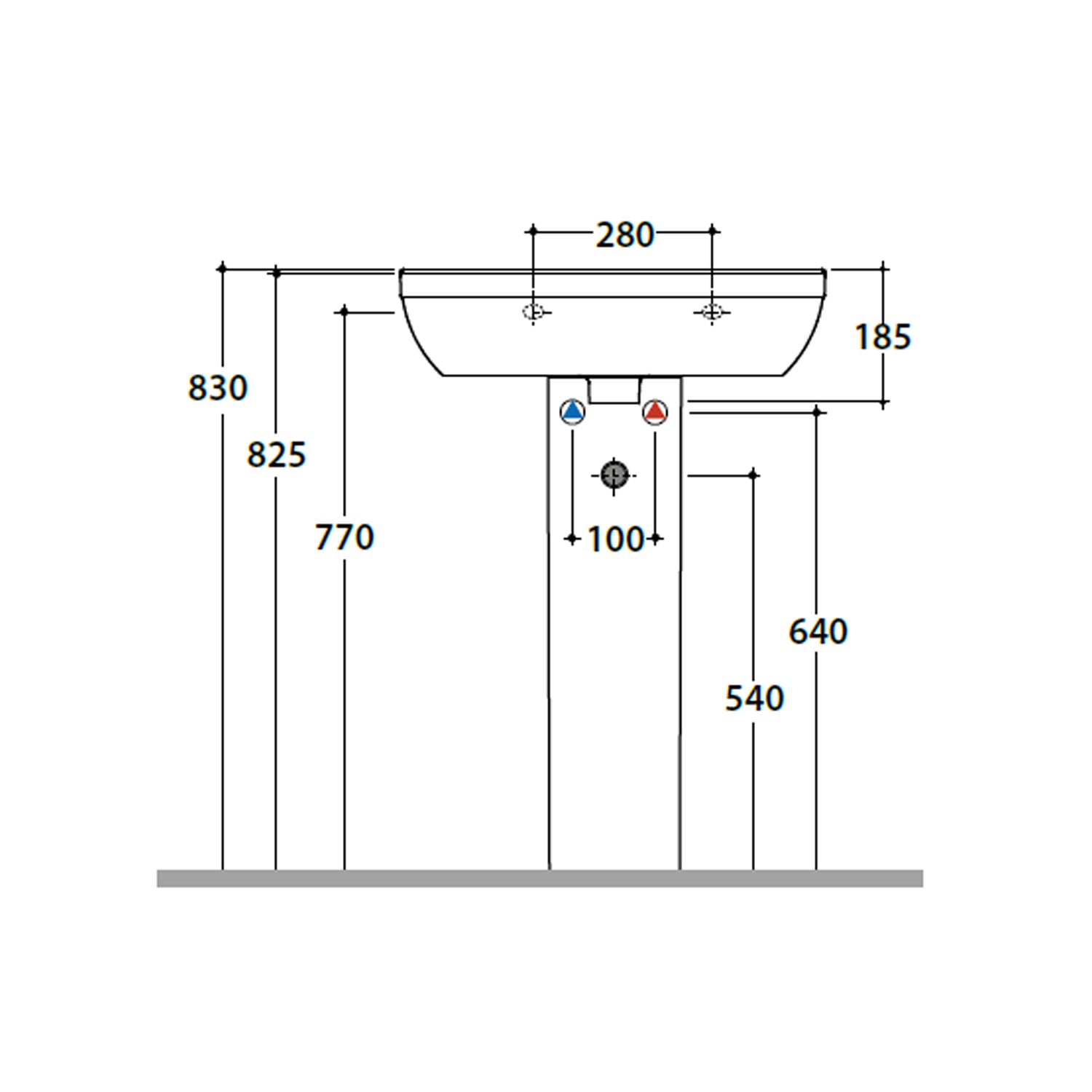 Colonna per lavabo a terra modello Grace di Globo 16x18x68 cm - Bianco lucido