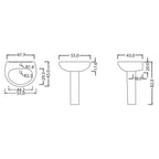 Colonna per lavabo Orchidea in ceramica H. 82 cm Bianca