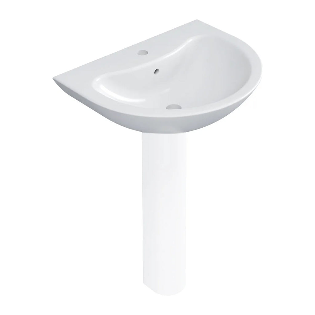 Lavabo 60 cm da appoggio serie Orchidea in ceramica Bianca