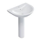 Lavabo bagno 60 cm con colonna H. 82 cm serie Orchidea in ceramica Bianca