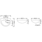 Lavabo bagno 60 cm con colonna H. 82 cm serie Orchidea in ceramica Bianca