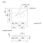 Base in pietra ricostruita per punti acqua modello quadrato serie Tavolozza. Rifinitura travertino rosa