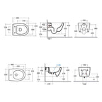 Sanitari sospesi Globo wc+sedile+bidet modello 4all cm 48x37 completi di fissaggi. Ceramica bianca