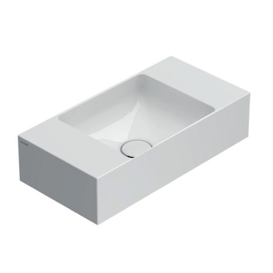 Lavabo 50x25x12h cm. Installazione sospesa o da appoggio. Completo di fissaggi. In ceramica biancaÂ 