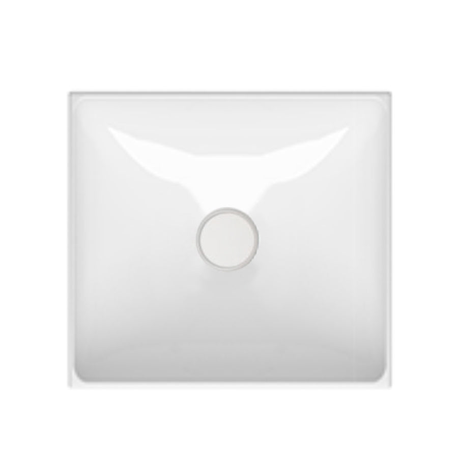 Lavabo quadrato cm 42x42x16h. Installazione da appoggio. In ceramica biancaÂ 