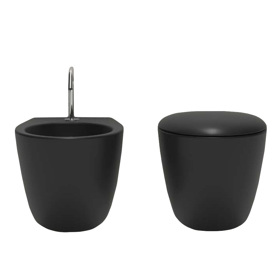 Sanitari sospesi moderni Domus Falerii Mascalzone profonditÃ  cm 35x48 color Pirate Black