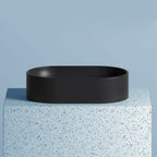 Lavabo da appoggio tondo Domus Falerii 30x49 cm design moderno color Pirate Black