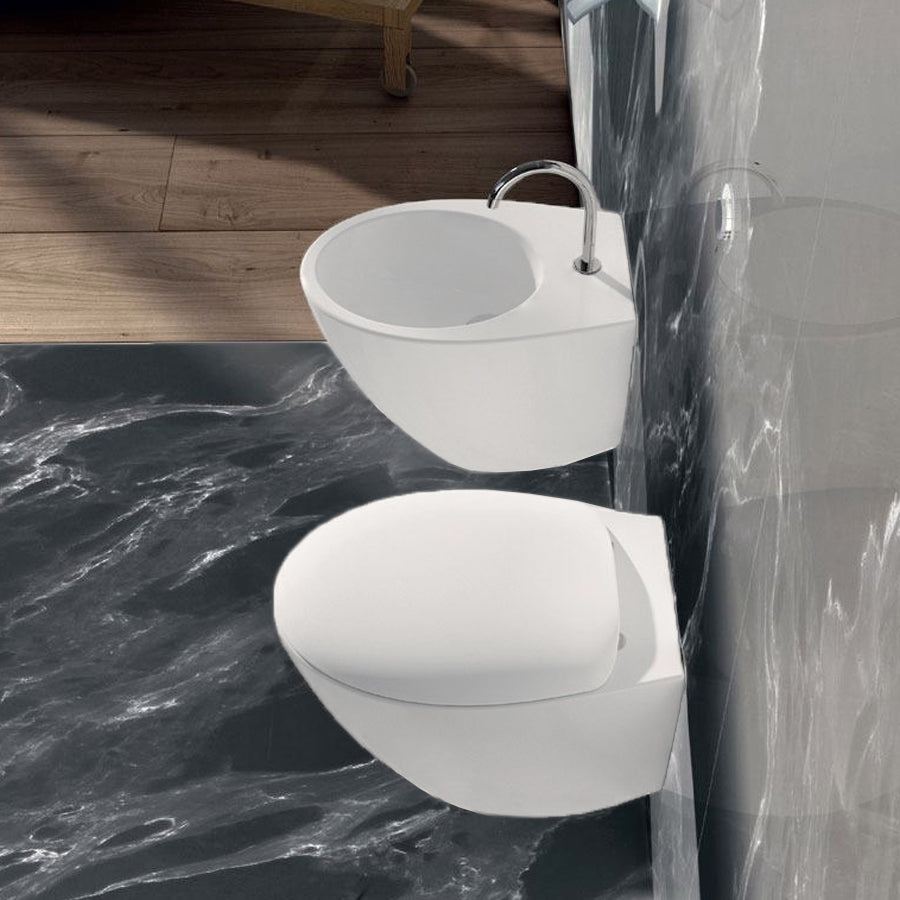 Sanitari sospesi moderni Domus Falerii Mascalzone profonditÃ  cm 35x48 BIANCO OPACO