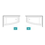 Vasca idromassaggio asimmetrica in acrilico con avviamento pneumatico Modello Neo