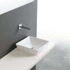 Lavabo d'appoggio in ceramica bianca. Althea modello Neo. Misure cm 40x40