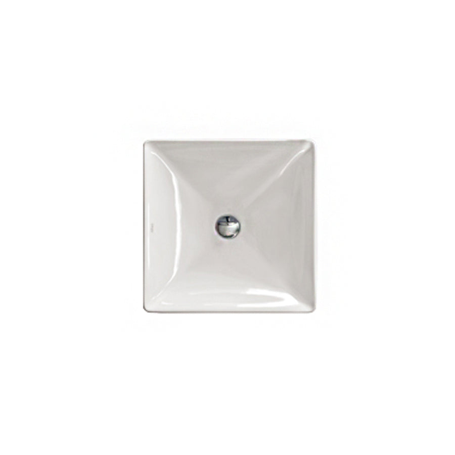 Lavabo d'appoggio in ceramica bianca. Althea modello Neo. Misure cm 40x40