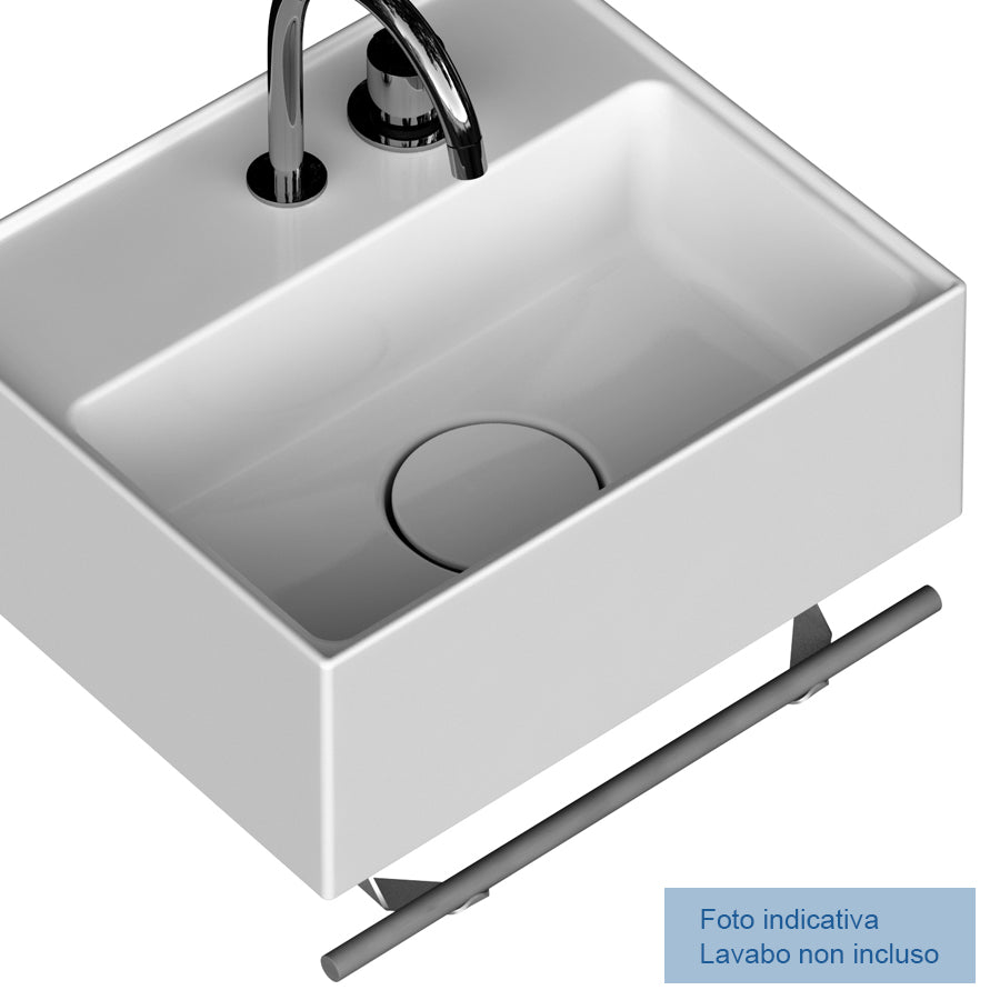 Porta asciugamano accessorio per lavatrucco Domus Falerii cm 42 in acciaio