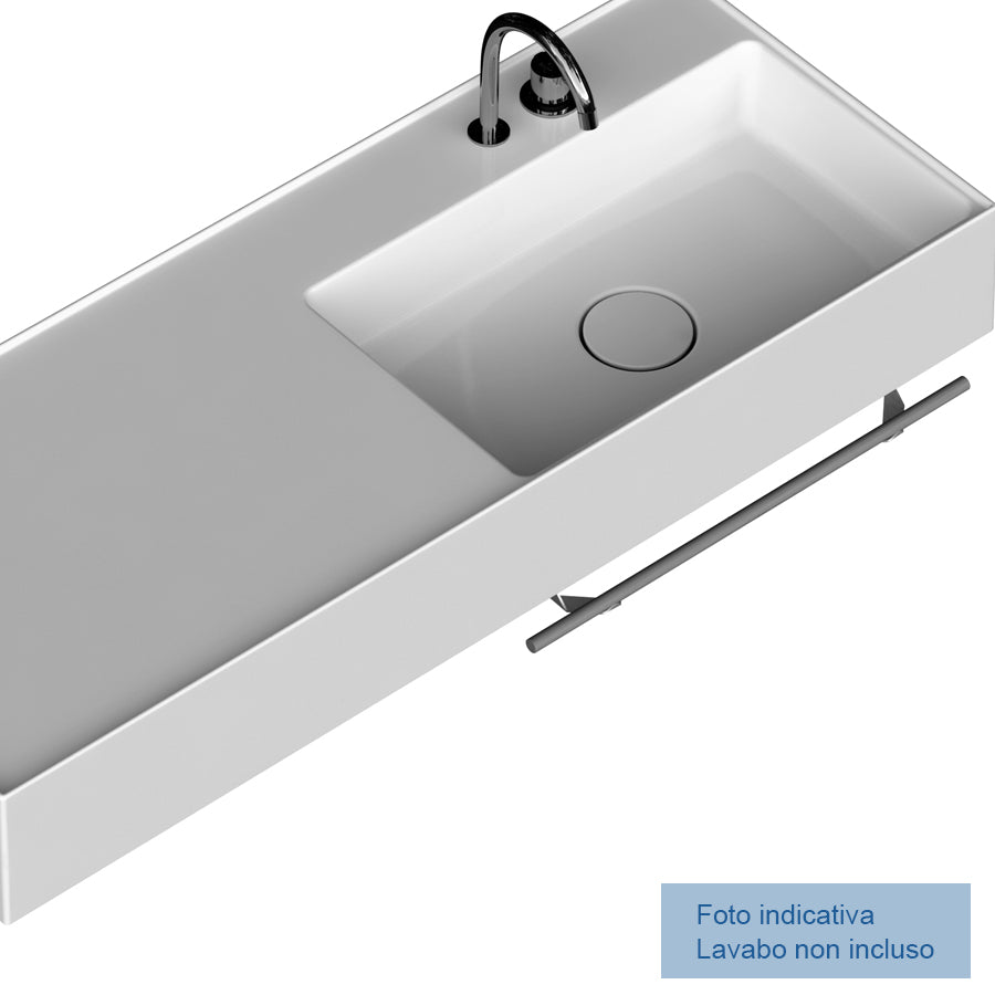 Porta asciugamano accessorio per lavatrucco Domus Falerii cm 60 in acciaio