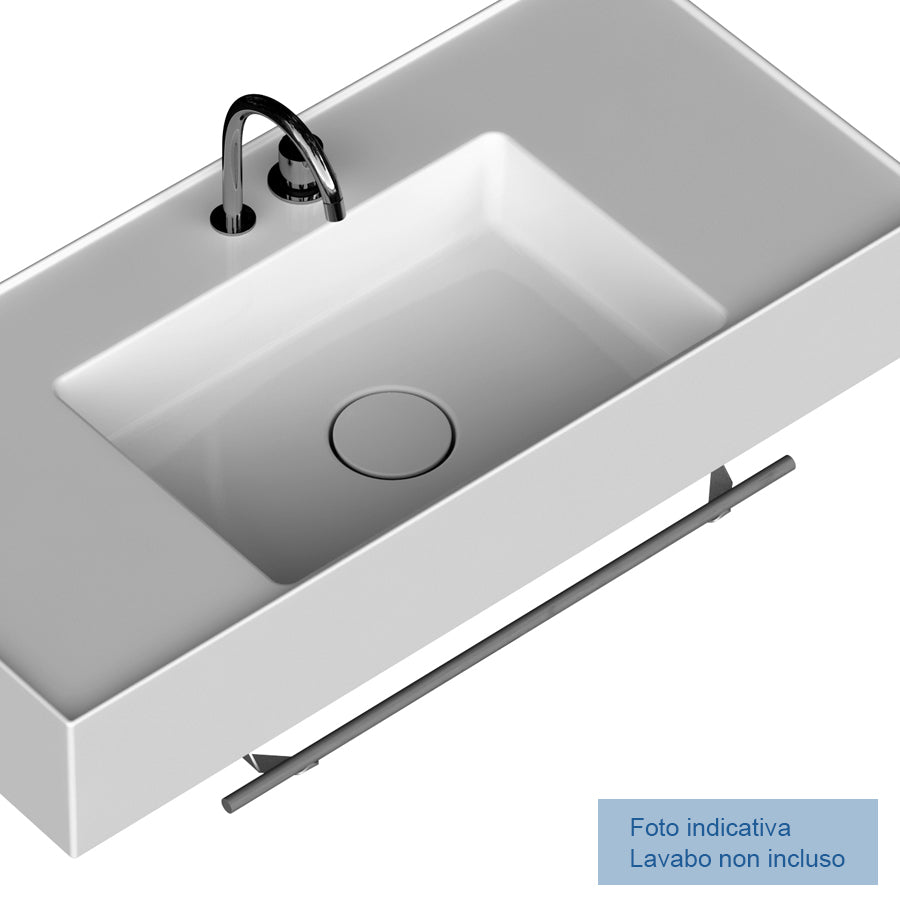 Porta asciugamano accessorio per lavatrucco Domus Falerii cm 60 in acciaio